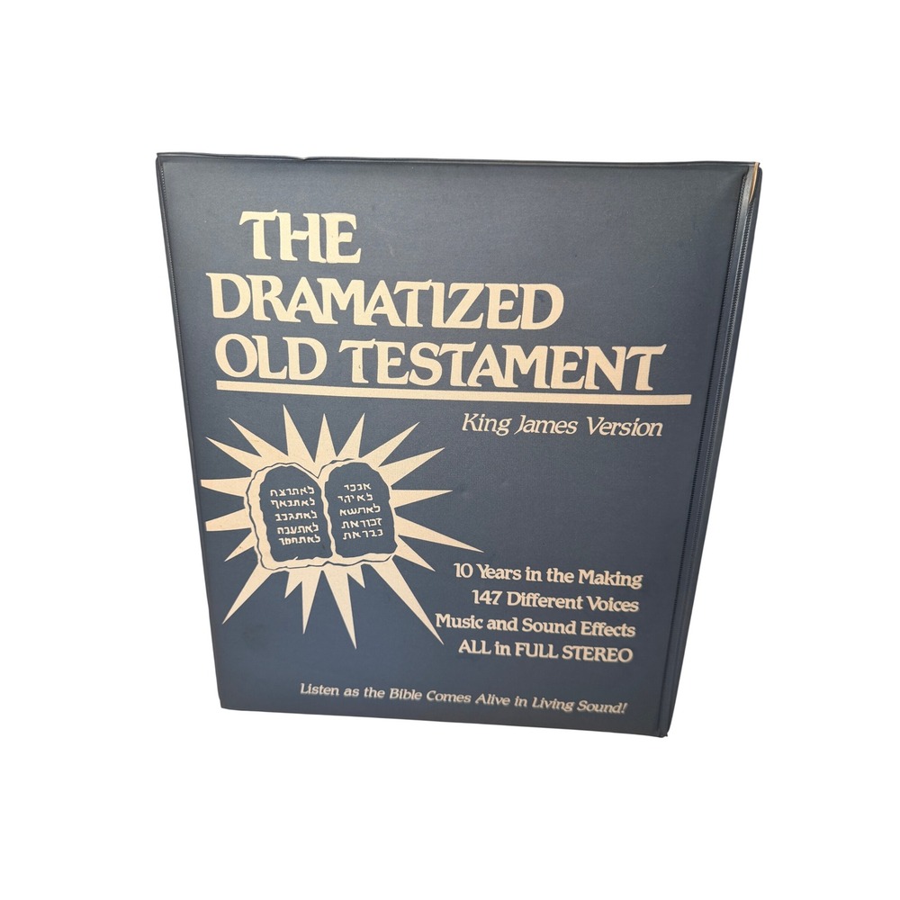 Neva Publishing Dramatized Old Testament KJV 48 Cassette Tape Set Blue Binder